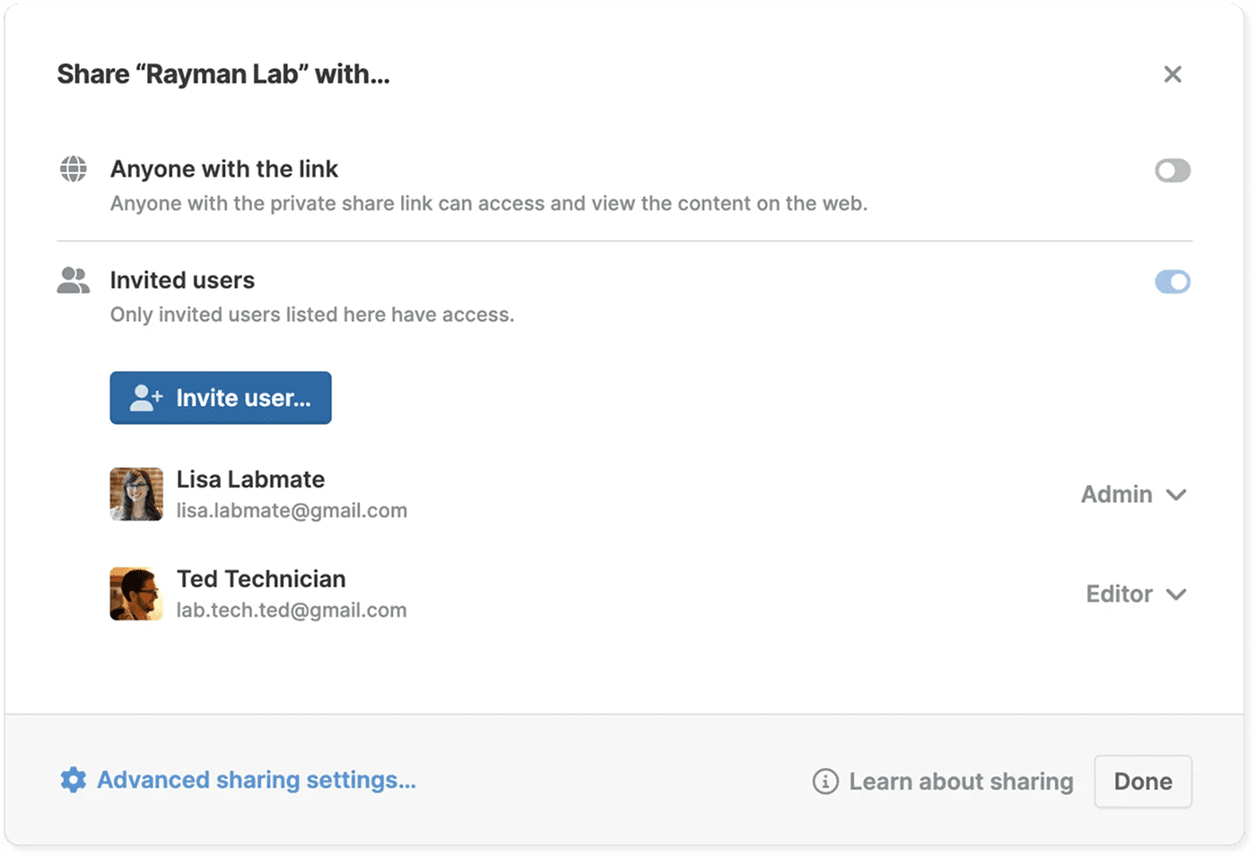 New sharing features in Paperpile.
